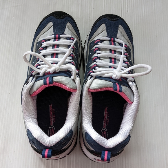 SKECHERS D'lites Women's Navy White Chunky Sneakers Walking Shoes size 9.5 - Picture 9 of 11